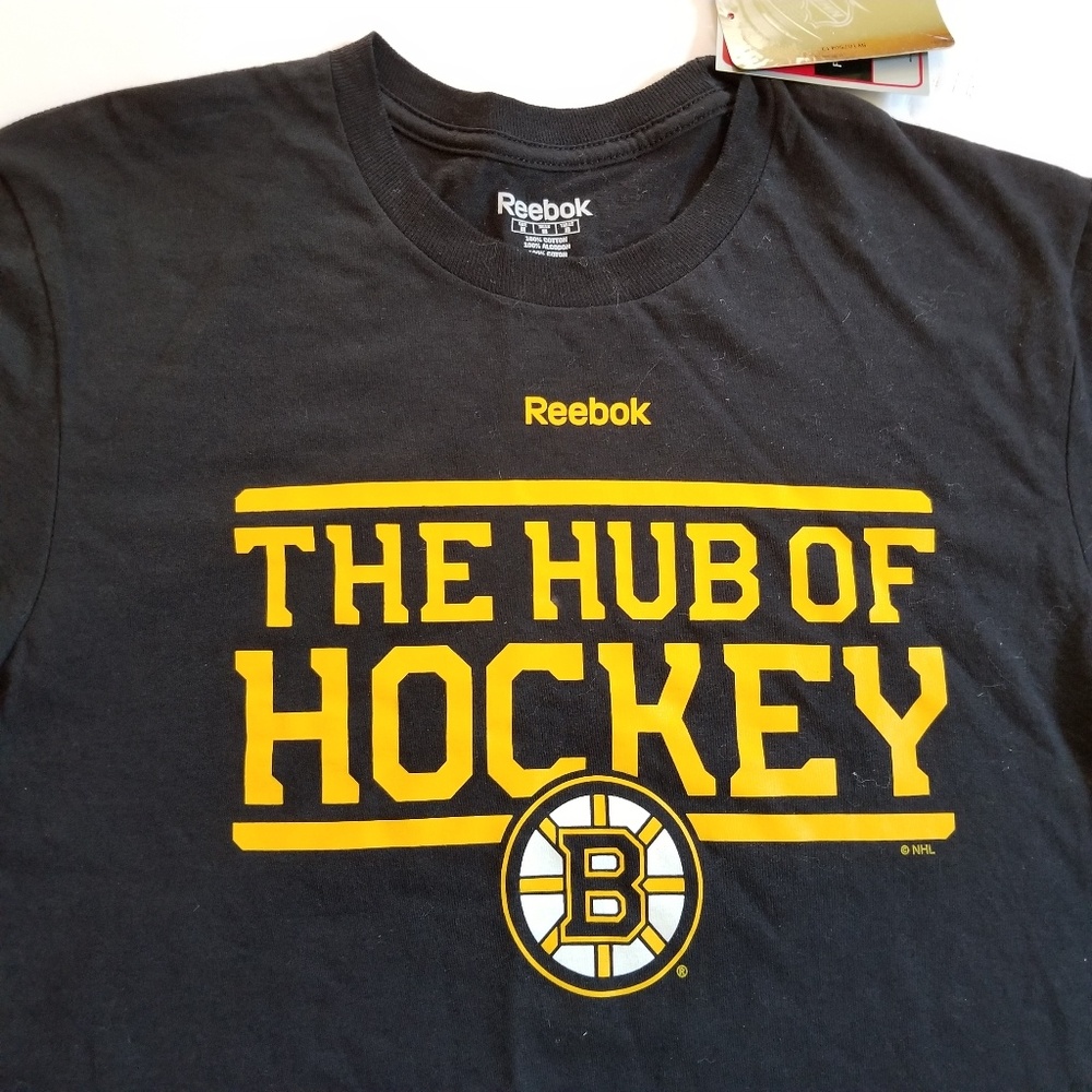 Boston Bruins Tee T Shirt Hub of Hockey NHL Reebok